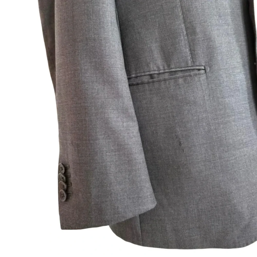 Suitsupply Charcoal Gray Pure Wool Lazio Single-Breasted Blazer Jacket US 40